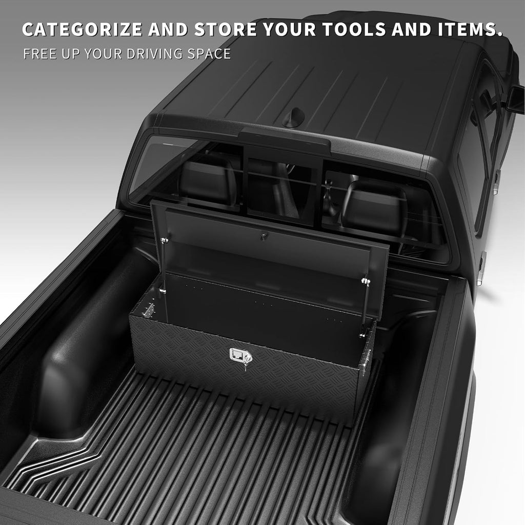 36 inch Truck Tool Box,Trailer Tool Box w/Lock and Keys,Waterproof Aluminum Truck Chest Toolbox For Pickup Truck,Trailer,UTV,ATV-36 X 15 X 14 inch,Black