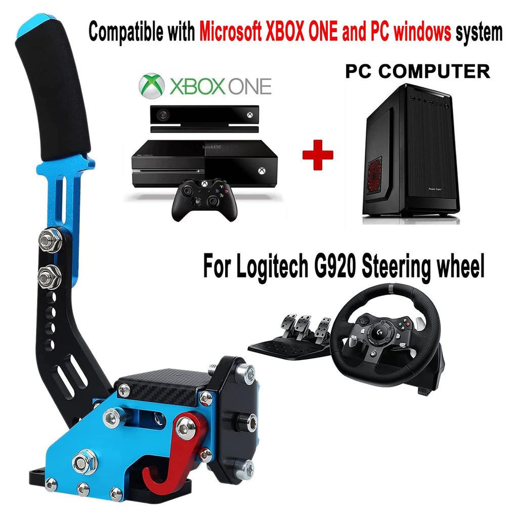 Obokidly Upgrade USB Handbrake Support G920 Compatible With XBOX ONE/XBOX ONE S For Simracing Game Sim Rig With Clamp,And Suitable For PC (Blue)