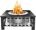 Fire Pit Surround Tabletop for Solo Stove Yukon, Accessories for Solo Stove, Large Surround Table for Stove with Diameter Less Than 27', Square Metal Black