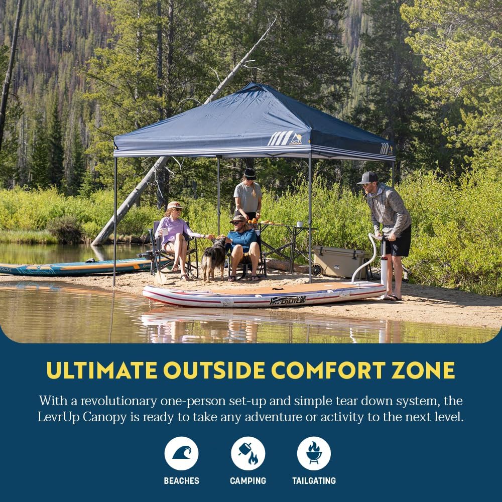 GCI Outdoor LevrUp Pop Up Canopy Tent, 8x8, Mercury Gray