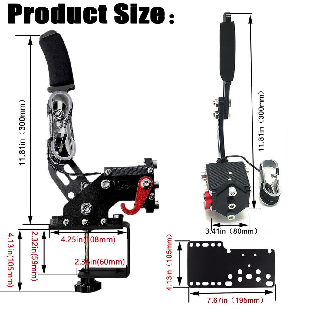 Obokidly Upgrade USB Handbrake Support G920 Compatible With XBOX ONE/XBOX ONE S For Simracing Game Sim Rig With Clamp And Suitable For PC;With Clamp and Plate. (Black-1)