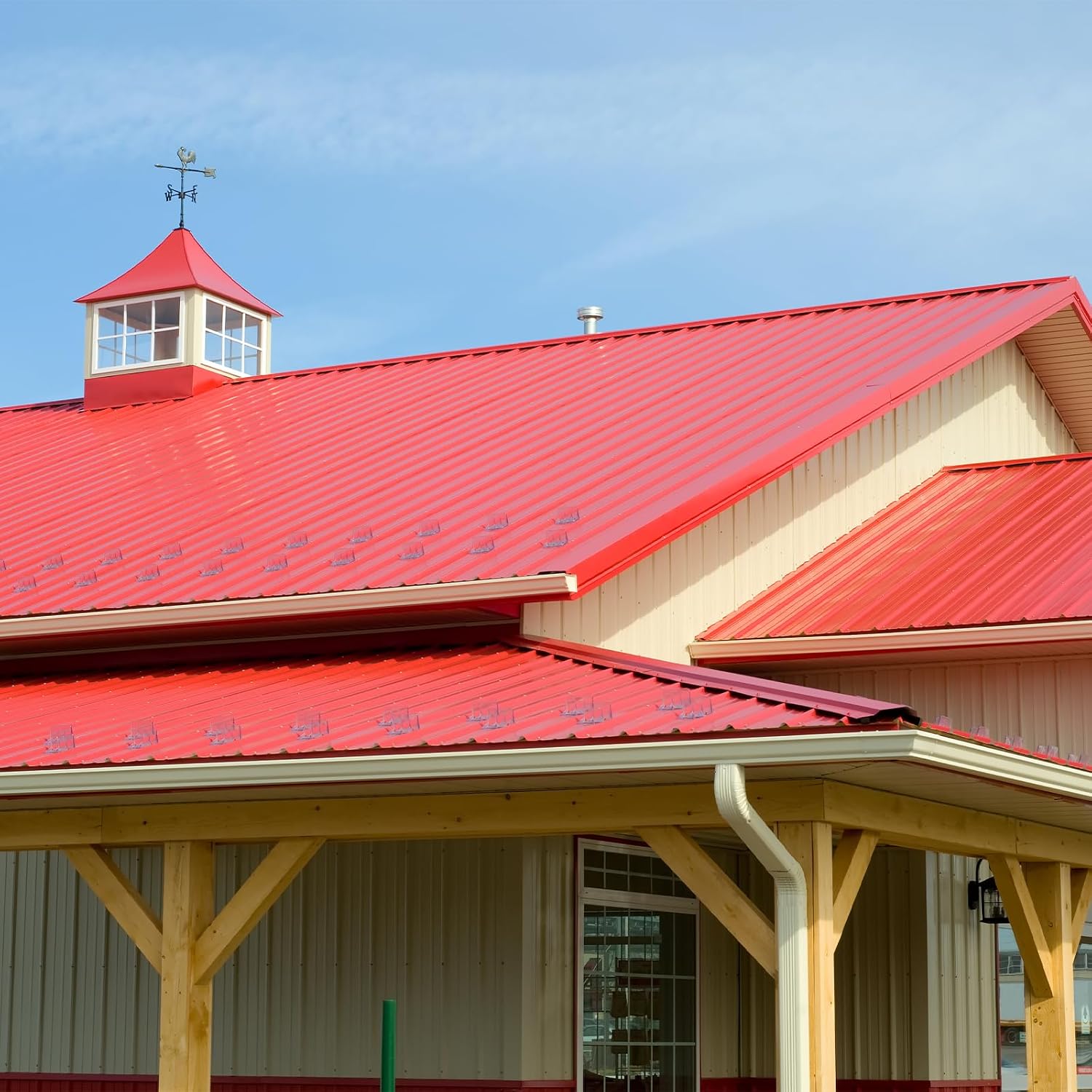 50 Pack PPGI Metal Roofing Panels, 78' x 36', 28 Gauge, 975 Sq. Ft. Coverage, Prepainted Galvanized Steel Sheets for Residential, Commercial, Pergolas, Gazebos, Fencing, and Patio Roofs（Red）