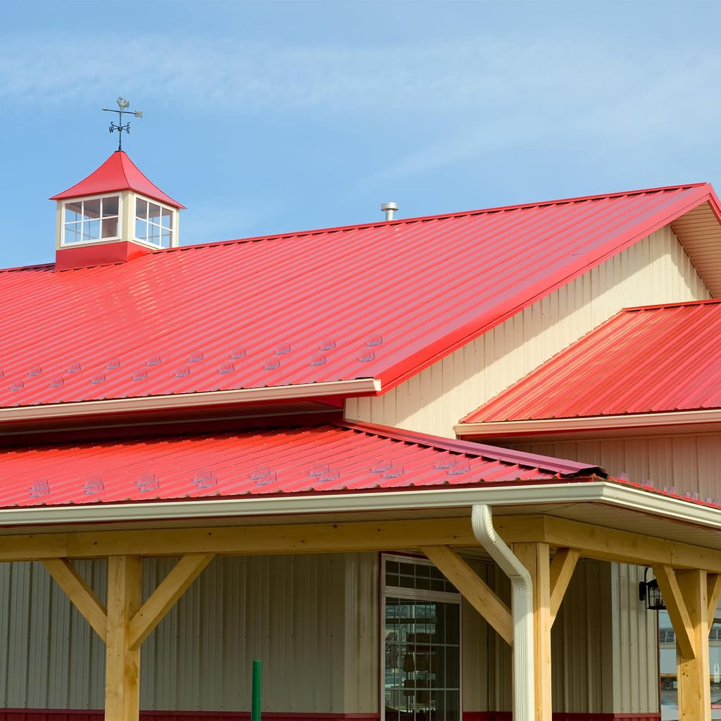 15 Pack PPGI Metal Roofing Panels, 60' x 36', 28 Gauge, 225 Sq. Ft. Coverage, Prepainted Galvanized Steel Sheets for Residential, Commercial, Pergolas, Gazebos, Fencing, and Patio Roofs（Red）