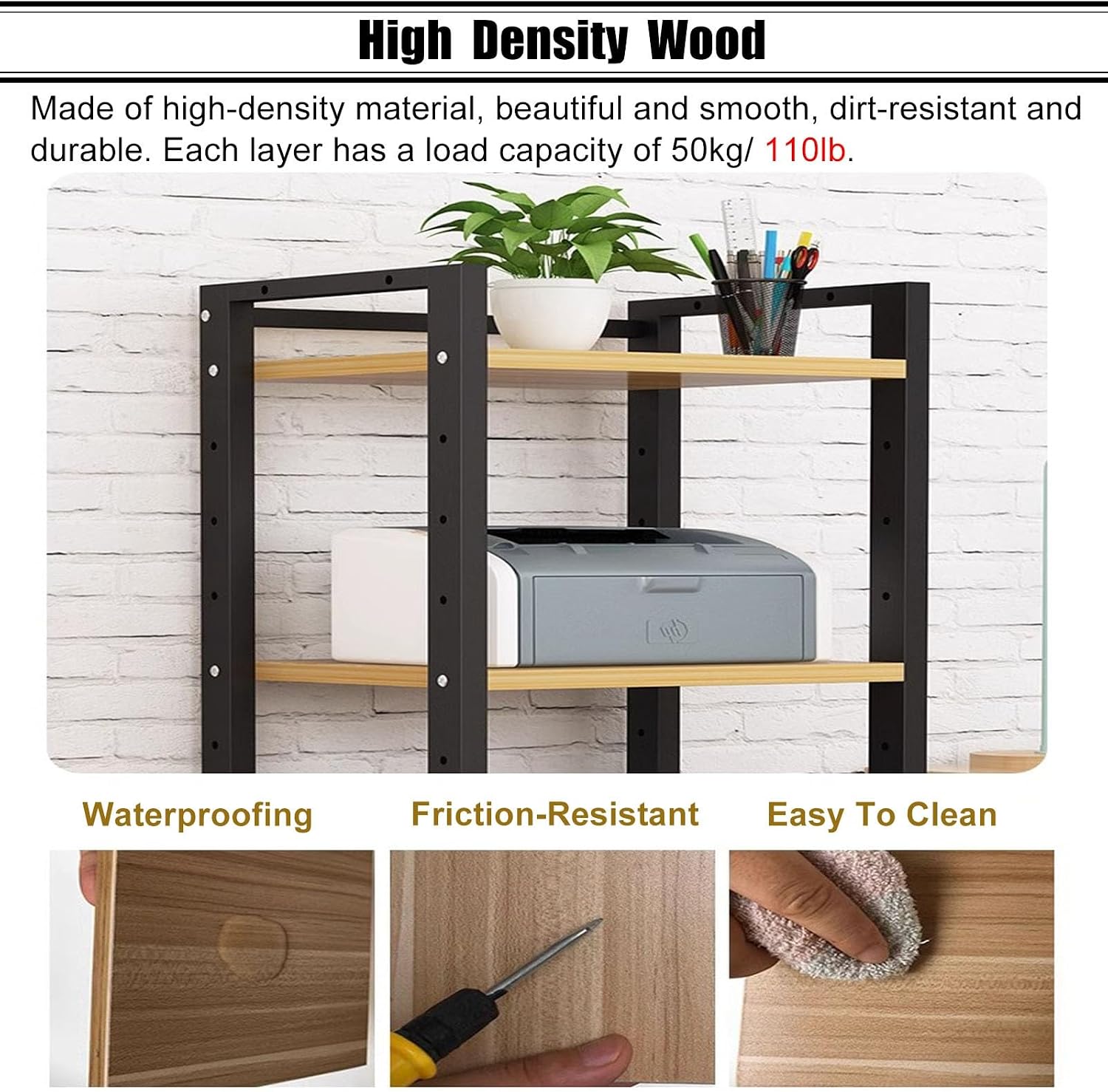 Heavy Duty HiFi Rack 2 3 4 5 Tier Av Media Stand Wood Shelf, Studio Audio Rack Tower Equipment, Gaming Console Stand Shelf/Music Living Room Stereo Video System Racks(White,5-Tier)