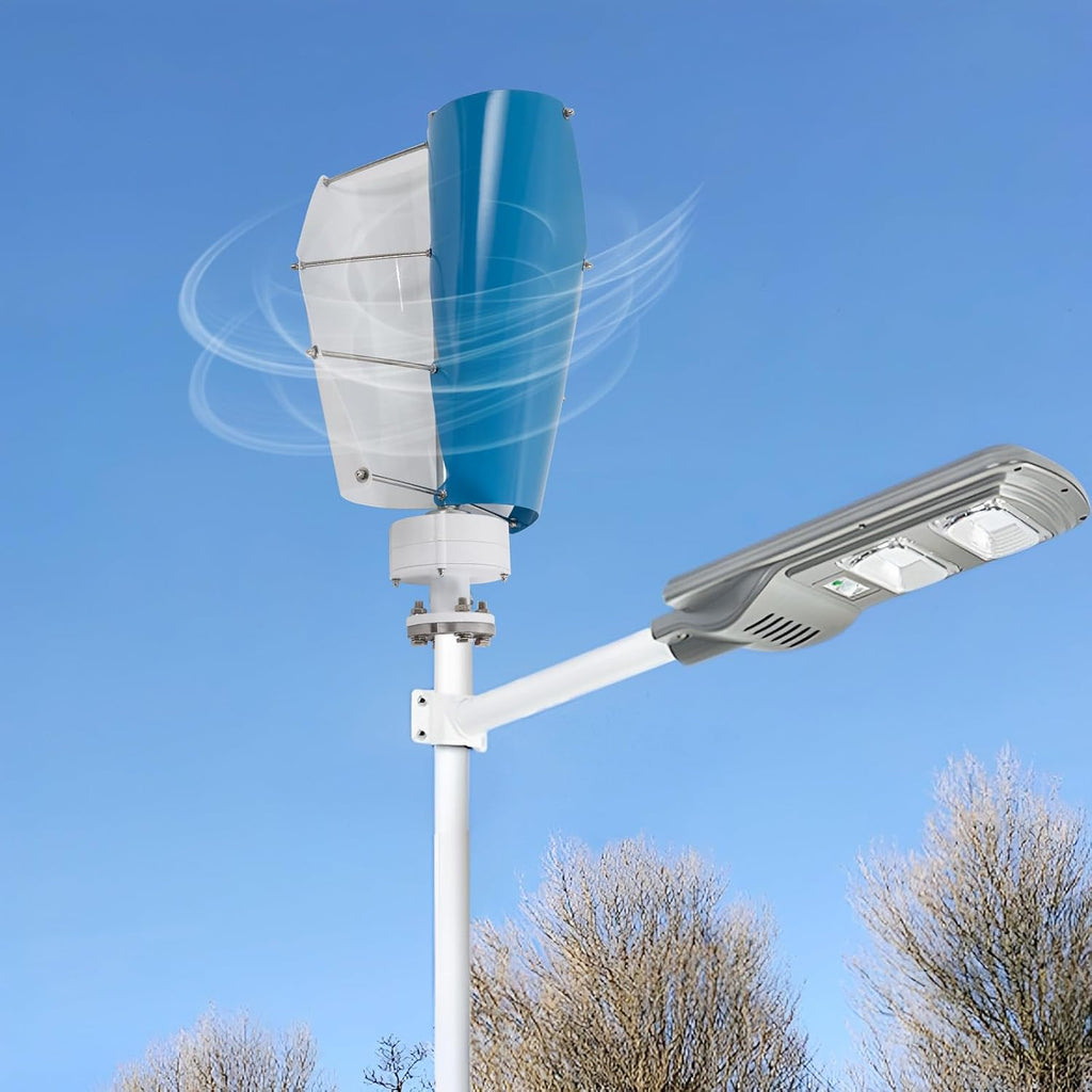 Vertical Axis Wind Turbine 500W 12V Permanent Magnet Generator 2-Blades For Home, Corporate And Industrial W/Controller, Blue&White