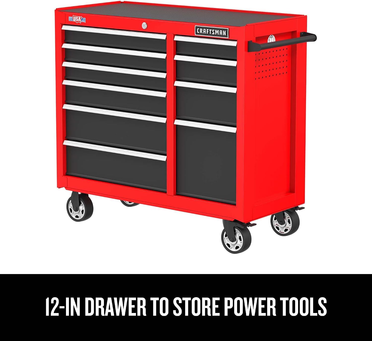 CRAFTSMAN 41' Rolling Tool Chest, 10-Drawer Steel Tool Cabinet with Drawer Trays and Paper Towel Holder (CMST341102RB)
