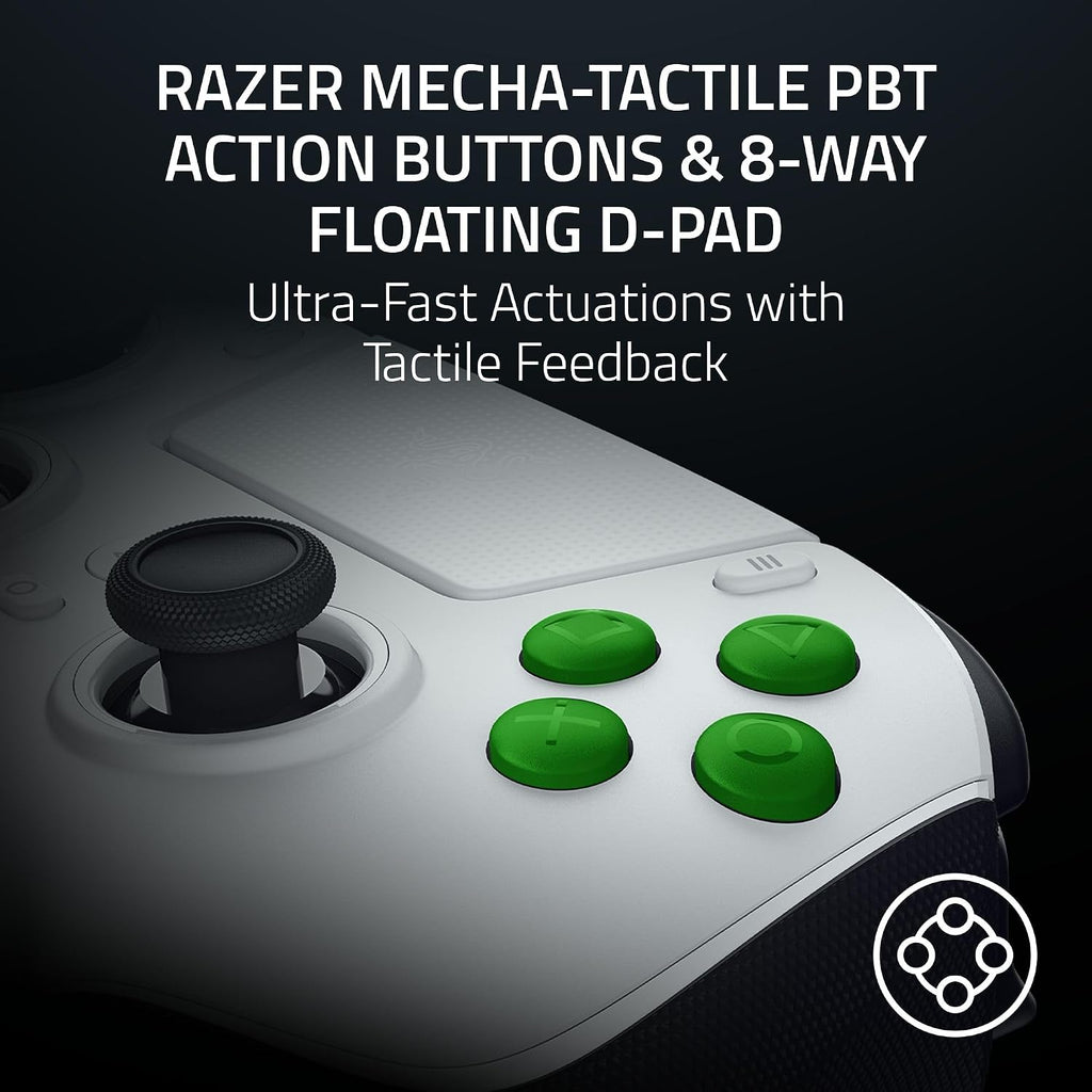 Razer Raiju V3 Pro Wireless Esports Controller – Officially Licensed for PlayStation, Lag-free Esports Grade Performance, 6 Remappable Buttons, TMR Thumbsticks, Fast Triggers, for PS5 & PC – White