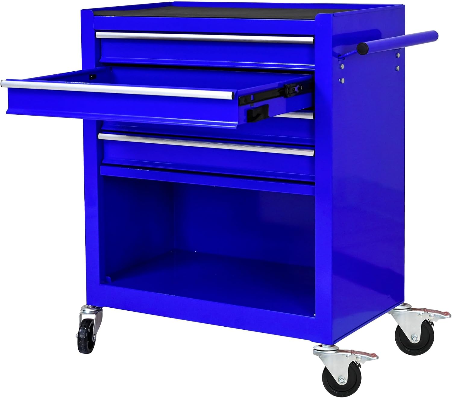 4 Drawers Rolling Tool Cart on Wheels, Trolley Organizer Tool Case Tool Chest, Multifunctional Tool Storage Tool Box for Workshop, Garage, Warehouse, Repair Shop(24.2' W×12.9' D×29.9' H-Blue)