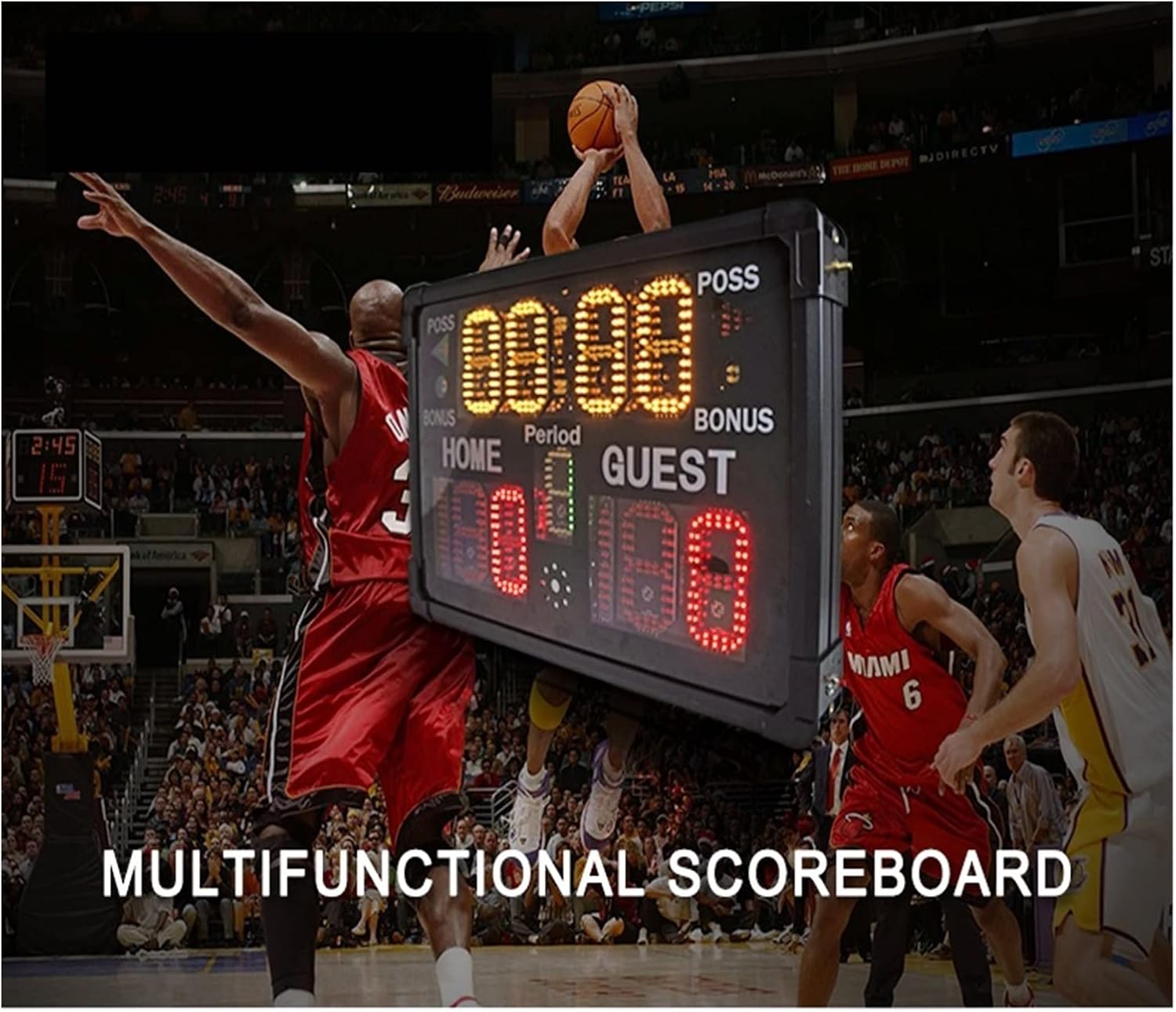 Multisport LED Scoreboard Led Digital Sports Portable Electronic Scoreboard Equipment,Battery Powered Portable Tabletop Electronic Scoreboard,Countdown Timer & Score for Gam