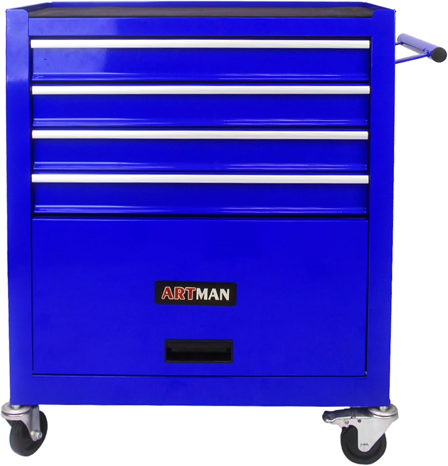 4 Drawers Rolling Tool Chest Cart. Tool Storage Cabinet with 4 Wheels.Tool Cabinet Trolley with Locking System and Drawer Liners.Tool Storage Cart for Garage,Workshop.Toolbox Cart-Blue Plus