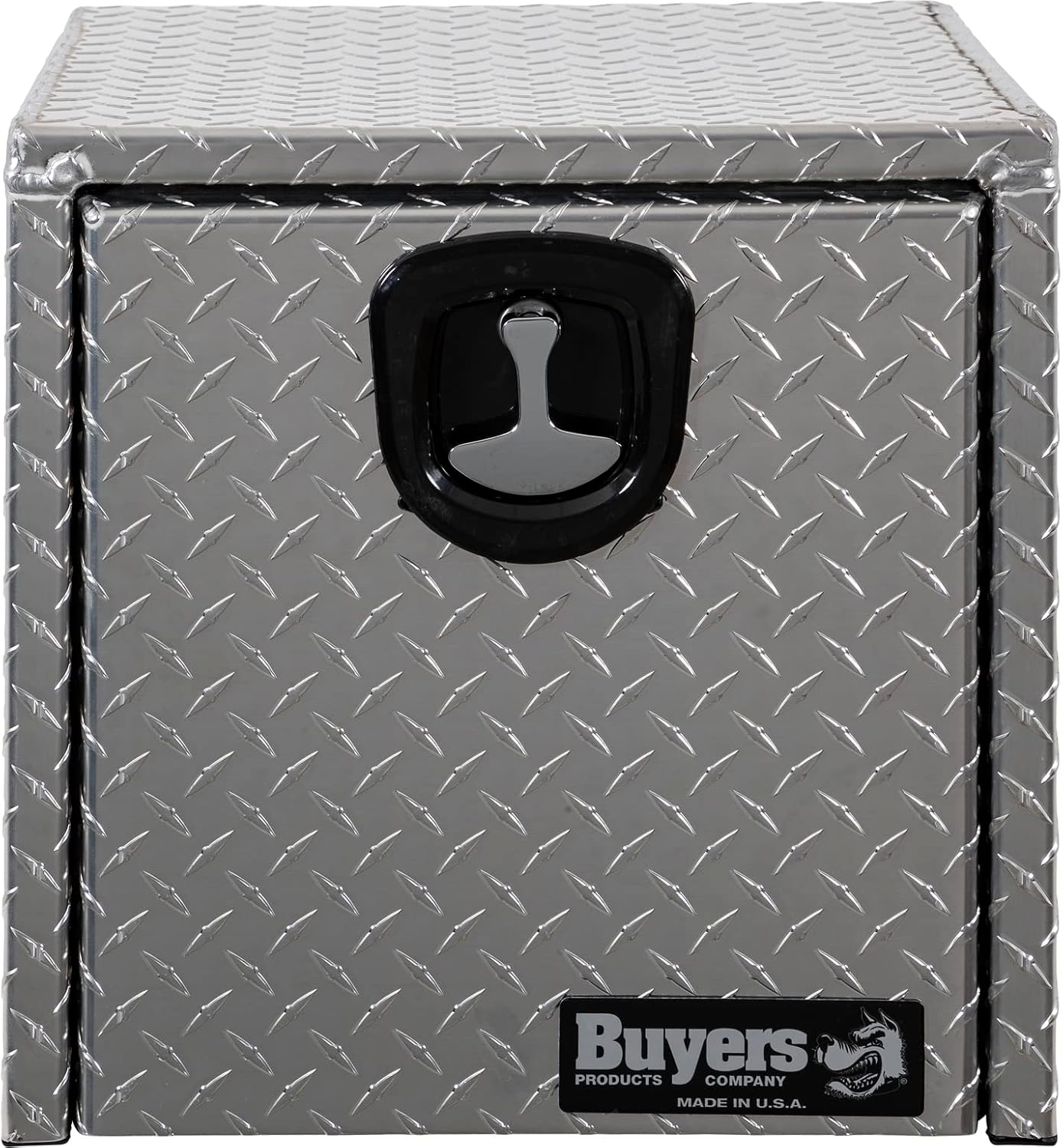 Buyers Products 1705101 Diamond Tread Aluminum Underbody Truck Tool Box, 18 x 18 x 18, Made in USA, .100 in. Thick, Corrosion Resistant, Locking Compression Latch, Secure Storage for Work Trucks