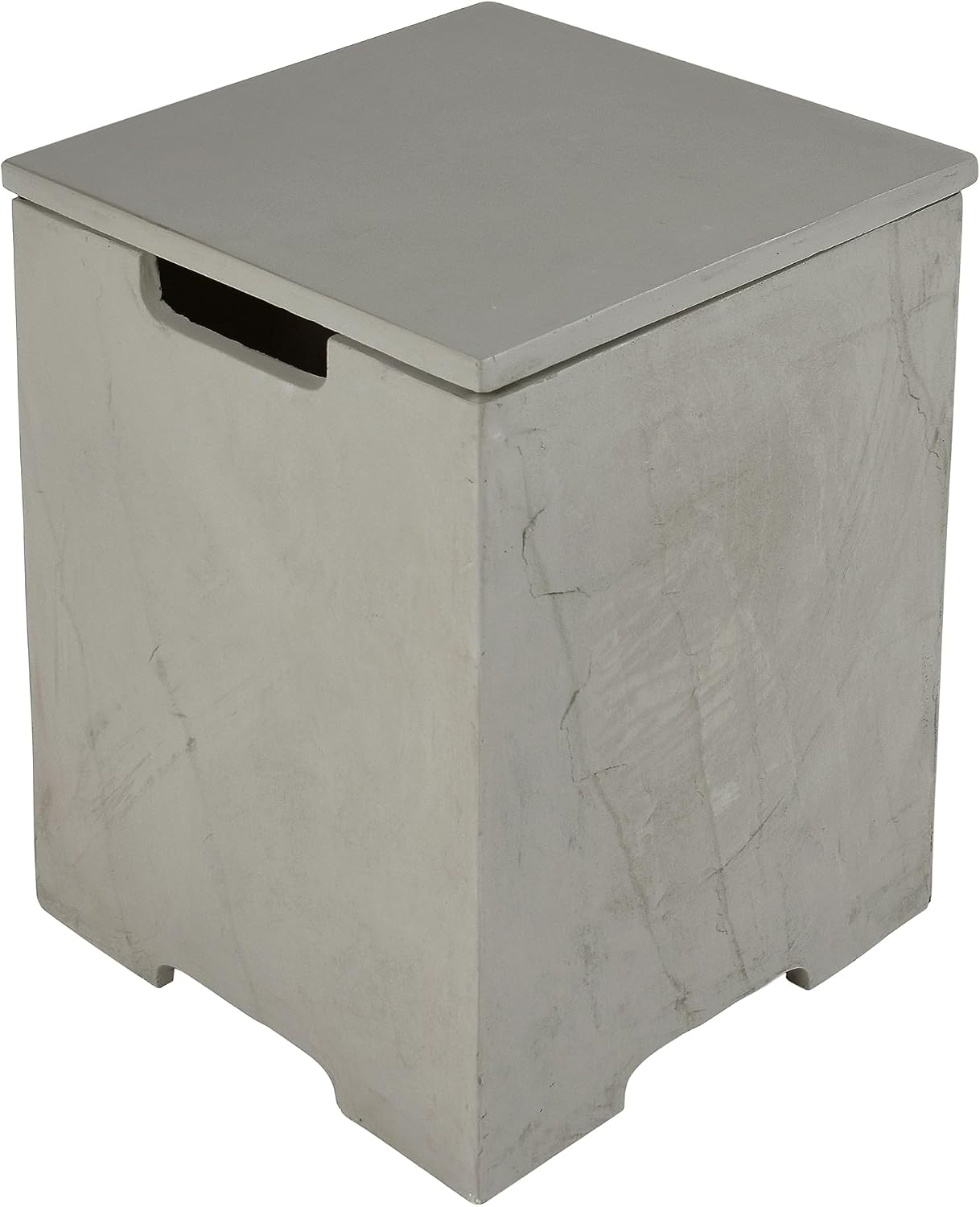 AMS Fireplace | Elementi Square Space Gray Propane Tank Cover | Concrete GFRC base | 15.9 × 15.9 × 20.5 inches | Suited For METEORA and CAPERTEE Fire Pit Tables