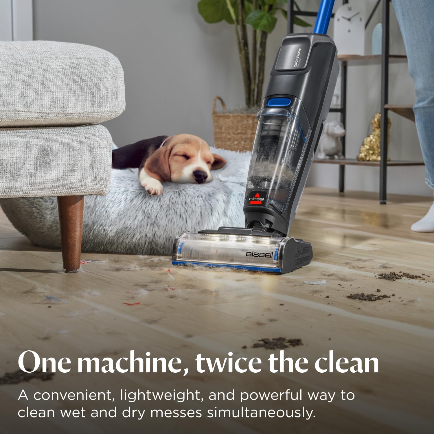 Bissell CrossWave OmniFind Cordless Wet Dry Vacuum Mop with FurFinder Headlights, All-in-One Floor Cleaner with Powerful Suction for Hard Floors and Rugs, 3967F