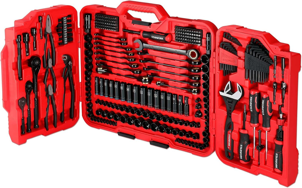 STARWORK TRUE MECHANIC™ 313-Piece Mechanics Tool Set and Socket Set, Professional SAE/Metric