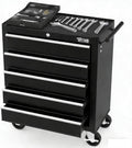 TUFFIOM 5-Drawer Rolling Tool Chest w/Drawers & Lock, Tool Storage Cabinet with Lockable Wheels, Top Cushion & Drawer Liners, Tool Organizer Box for Garage, Warehouse & Repair Sho
