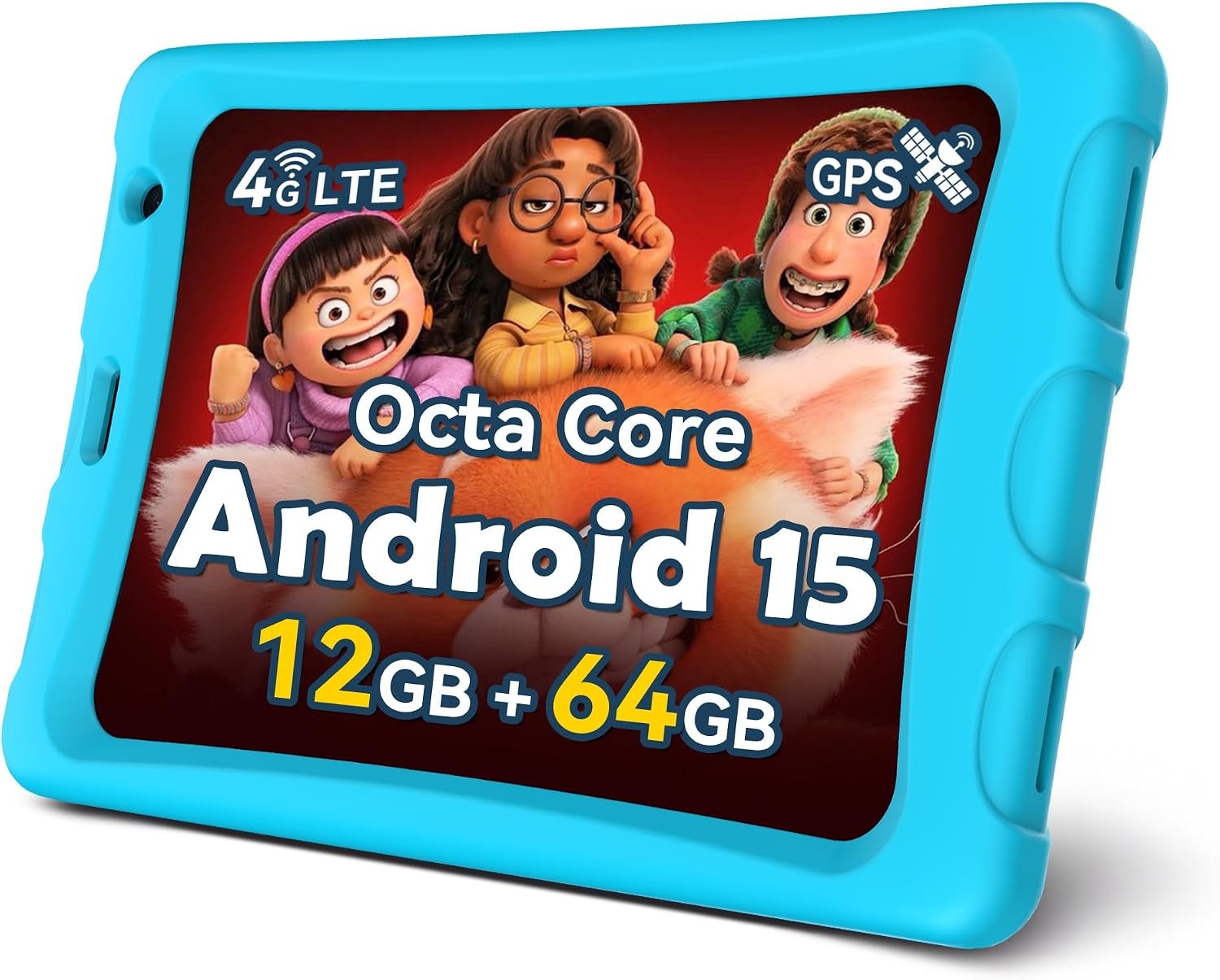 Topsand 8 Inch Android 15 Tablet with Sim Card Slot Uncloked, Cellular Tablet Phone with 4G LTE, Octa Core,12GB RAM 64GB ROM 2TB TF Expandable, 5G WiFi, 8MP Camera, 5100mAh, Tableta with Case(Blue)