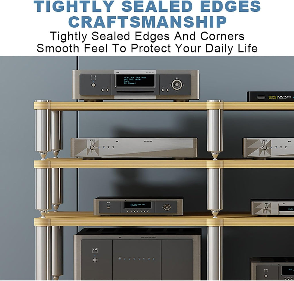 Modern Gaming Shelf & Media Stand, 6-Tier Audio Rack, 120x48x42cm, Stylish Wooden Design, Perfect for Game Consoles, Projectors, DVD Players & Cable Boxes, Space-Saving Entertainment Unit