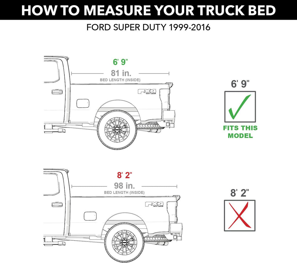 Gator FX Hard Quad-Fold Truck Bed Tonneau Cover | 8828310 | Fits 2008 - 2018 Ford Super Duty 6' 9' Bed (81')