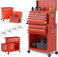 Go Big 8-Drawers Tool Chest Tool Box, Rolling Tool Chest with Wheels, Rolling Tool Box with Wheels, Garage Tool Storage Cabinet on Wheels, Locking System Toolbox(Red)