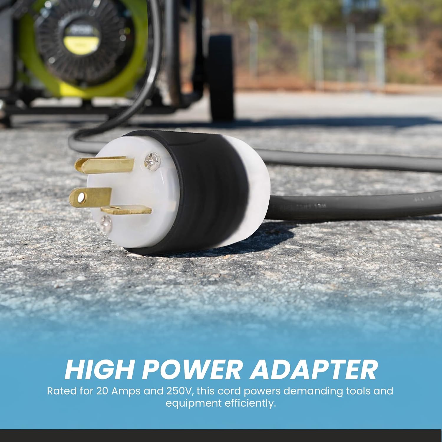 IronBox Electric 6-20P to L6-20R Plug Adapter Power Cord - 20A,250V, 12/3 SJOOW- UL Listed Power Cord Extension Cable - Heavy Duty Plug and Connector for Generator, Data Centers & More (100ft, Build)