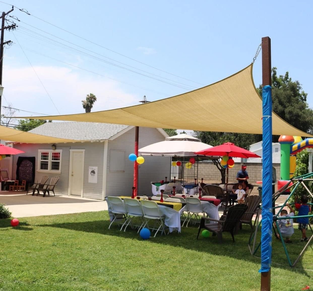 Quictent 24x24 FT Sun Shade Sail Bundle with 12X16 FT 100% Waterproof Shade Sail