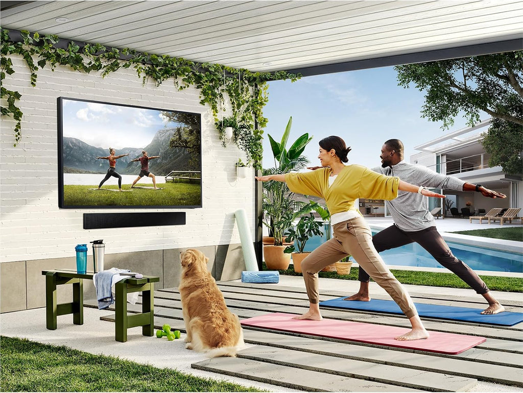 SAMSUNG 75-Inch Class Neo QLED 4K The Terrace Partial Sun, Quantum HDR+ (QN75LST7DAFXZA, 2024 Model) 75-Inch The Terrace Outdoor Smart TV Dust Cover with Protective Lining, VG-SDCC75G