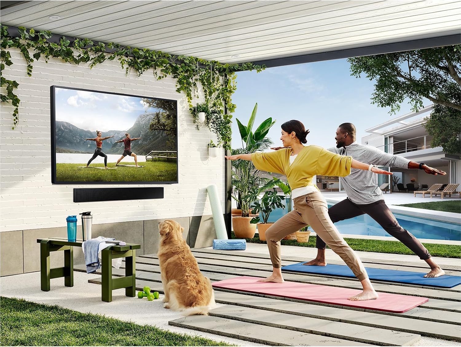 SAMSUNG 75-Inch Class Neo QLED 4K The Terrace Partial Sun, Quantum HDR+ (QN75LST7DAFXZA, 2024 Model) 75-Inch The Terrace Outdoor Smart TV Dust Cover with Protective Lining, VG-SDCC75G