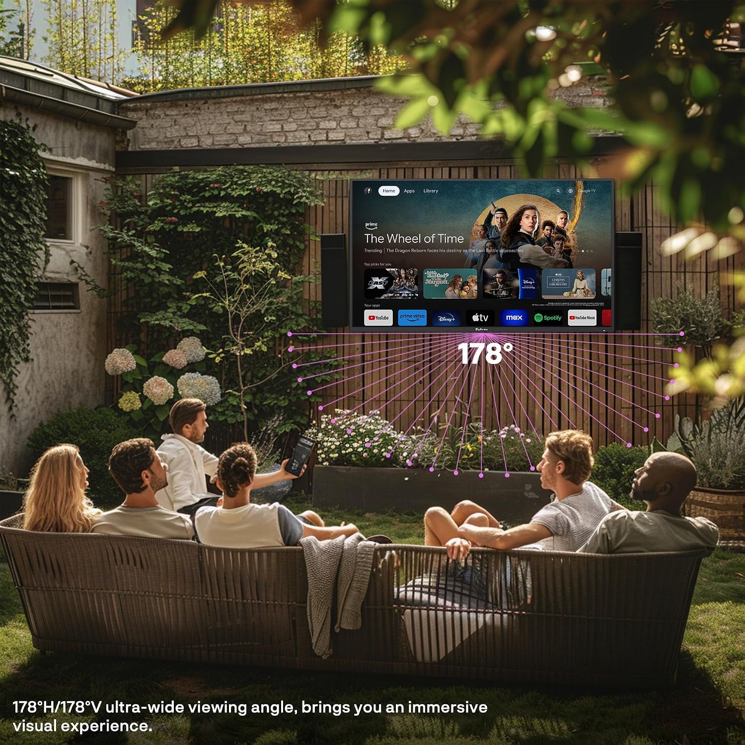 SYLVOX New 75' Outdoor Smart TV, Superior Waterproof Performance, Upgraded Matte Finish for Enhanced Anti-Glare Effect, Full Metal, with Dolby Atmos, 2000nits, Full Sun Pool Pro 3.0+ Series