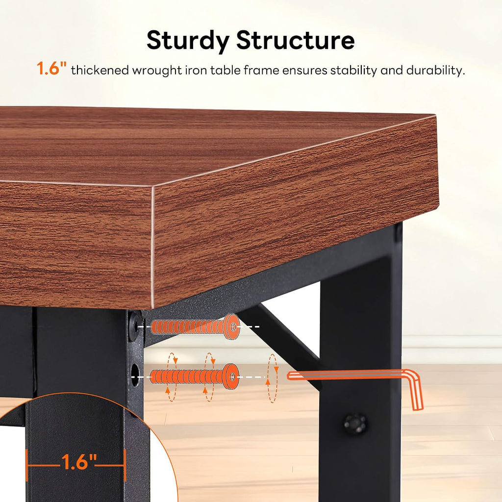 ivinta L Shaped Desk, Modern Corner Home Office Computer Desk with 2' Thicker Desktop for Study Work, Simple Reversible Worksation with Metal Frame for Bedroom Living Room Novas (Light Brown)