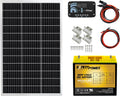 ExpertPower 100W 12V Solar Power Kit with Battery : 100W 12V Solar Panel + 10A Charge Controller + 21Ah Gel Battery