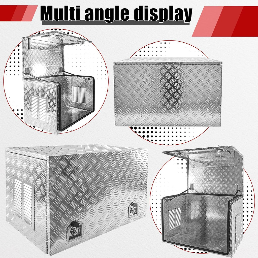 35x23x23 Inch Aluminium Generator Toolbox Heavy Duty Generator Storage Box with Ventilation grille with Lock and Keys suitable for RV Garage