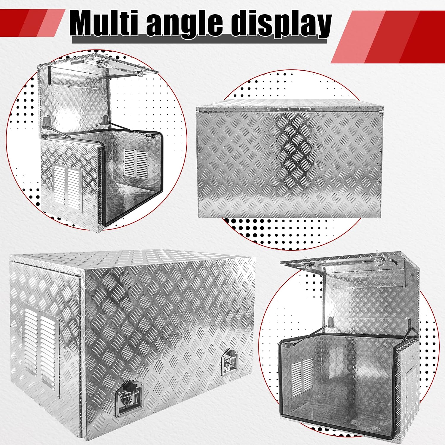 35x23x23 Inch Aluminium Generator Toolbox Heavy Duty Generator Storage Box with Ventilation grille with Lock and Keys suitable for RV Garage
