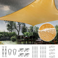 Quictent 24x24 FT Sun Shade Sail Bundle with 12X16 FT 100% Waterproof Shade Sail