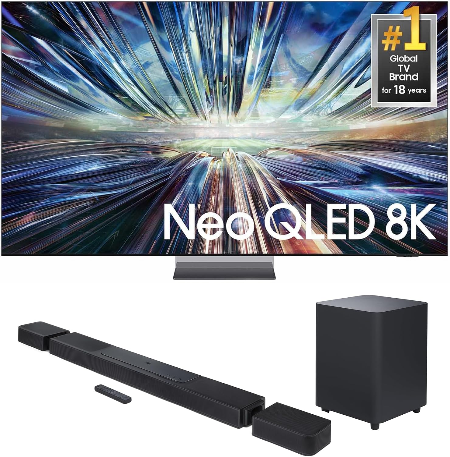 Samsung QN85QN900DFXZA 85 Inch Class QN900D Neo QLED 8K Smart TV with a JBL BAR-1300X 11.1.4ch Soundbar and Subwoofer with Surround Speakers (2024)