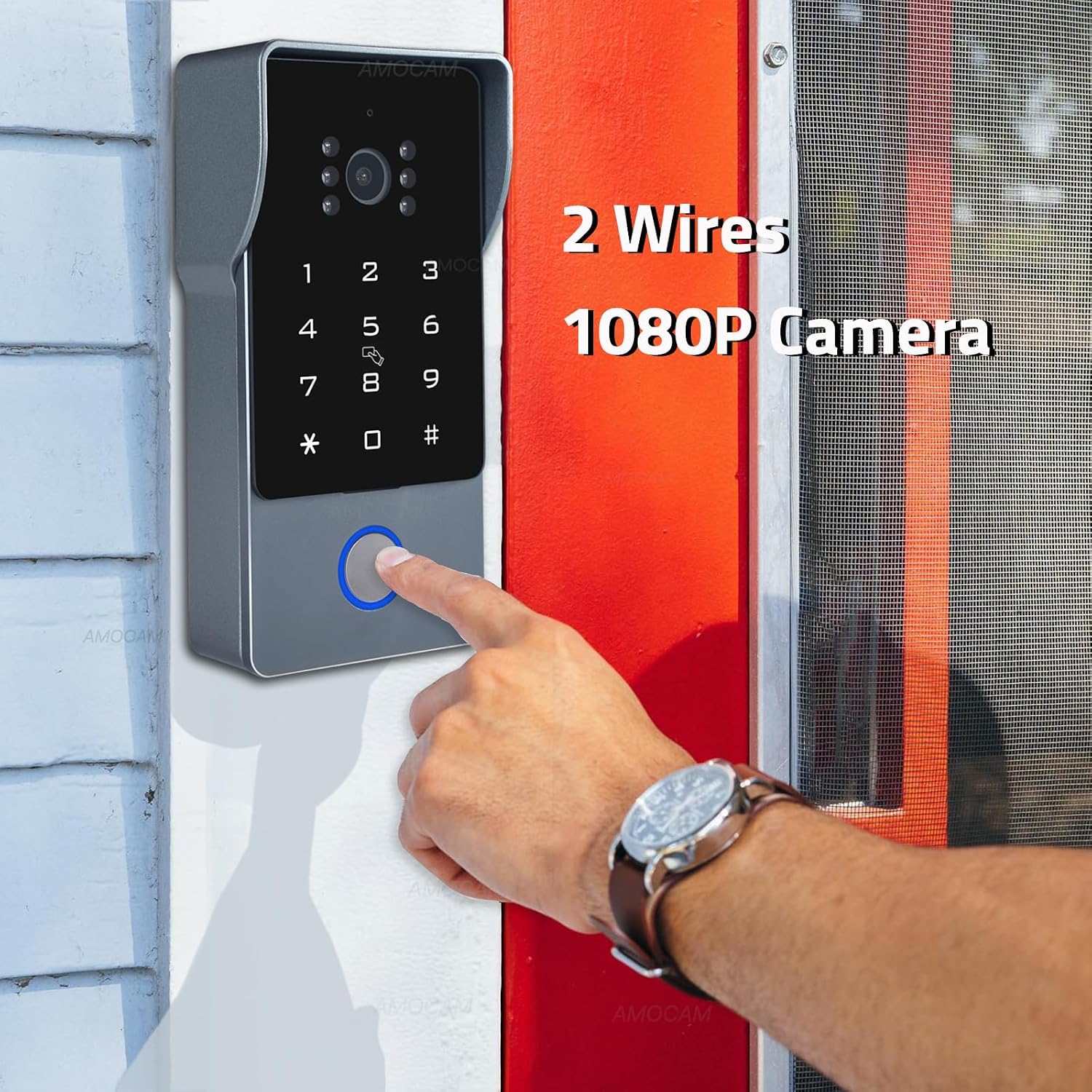 2-Wires Video Intercom System, 7 Inch 1080P WiFi Touch ScreenVideo Doorbell Doorphone System, 32G Card, Snapshot, Monitoring, Code Password Tuya App IC Card Unlock for Home Apartment