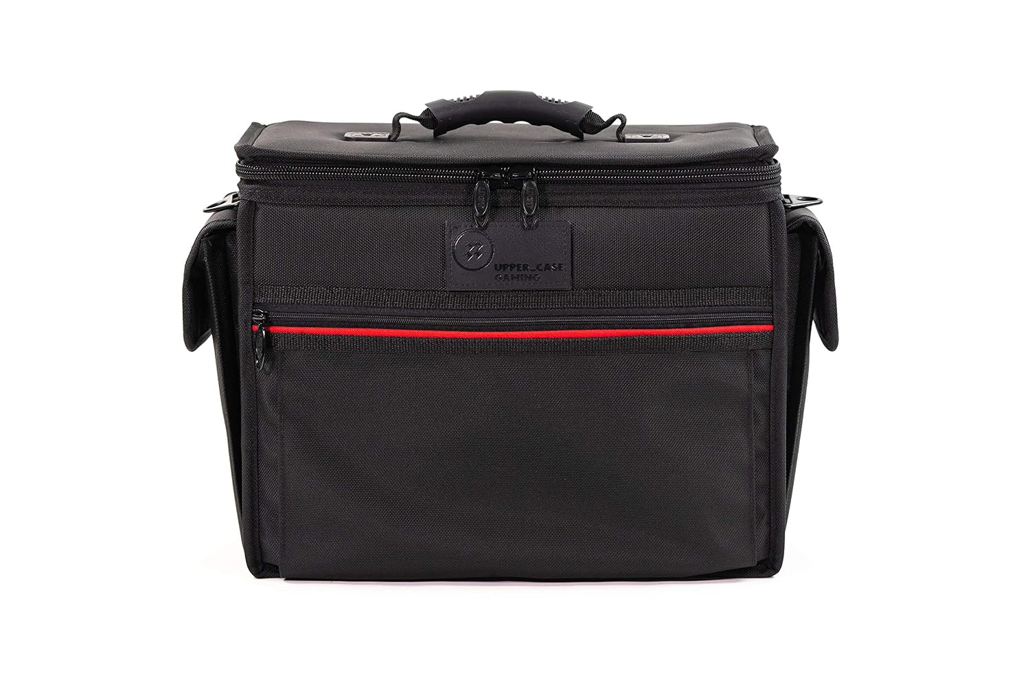 MCY Tournament Duo Gaming Bag for Nintendo Switch, Fits up to 8 controllers, Adjustable Layout, ABS Plastic Hard Shell, Water Resistance (Black, 16 x 12 x 8)