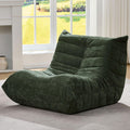 Bean Bag Chairs for Adults Giant Bean Bag Chair Memory Foam BeanBag Chair Bean Bag Sofa with Filler Faux Fur Fireside Beanbags Lazy Sofa for Living Room Bedroom Office (Green Chenille, Single)