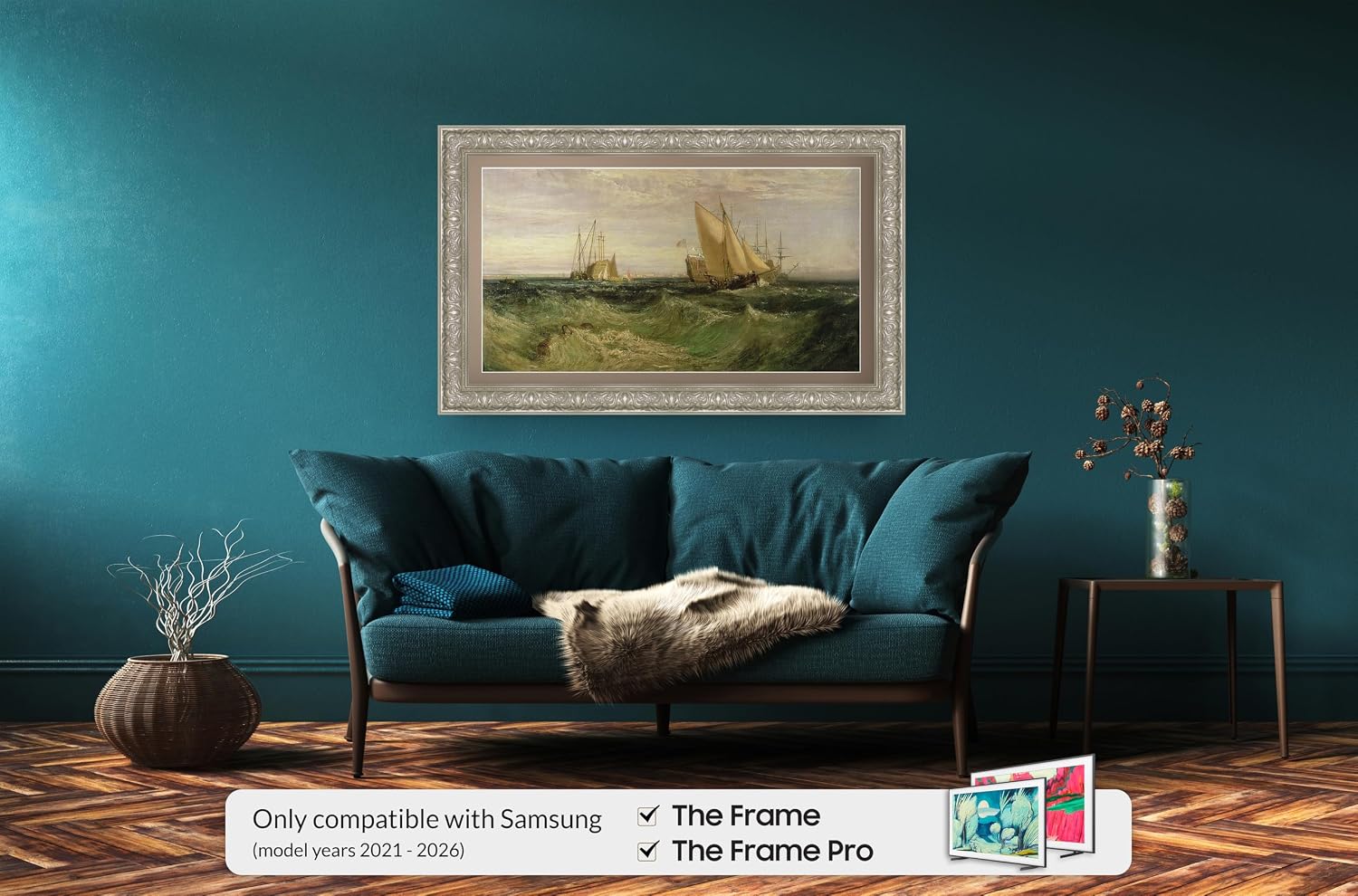 Tuscan Pearl 32' Premiere Deco TV Frame - Compatible ONLY with Samsung The Frame TVs (Fits 2021-2026, LS03A, LS03B, LS03C, LS03D, LS03FA)