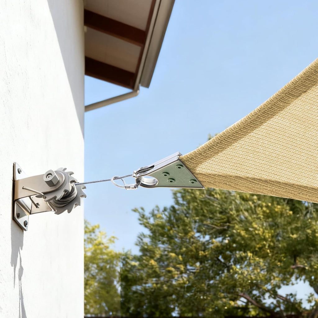 ColourTree Super Ring 12' x 18' Beige Customized Size Sun Shade Sail,Commercial Grade UPF50 Canopy Structure, Reinforced Corners & Edges, 260 GSM Fabric Heavy Duty -5 Years Warranty