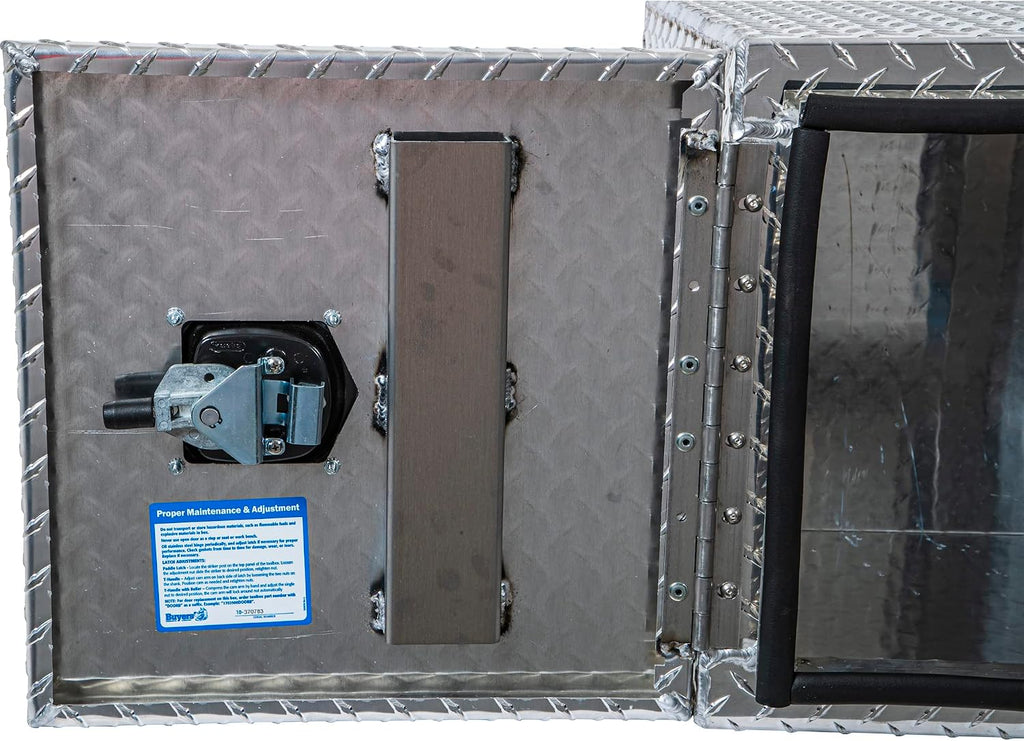 Buyers Products 1702225 Underbody Truck Tool Box with Barn Doors, 24x24x24 Inch, Diamond Tread Aluminum, Made in USA, Compression Latch, Weather Resistant, Toolbox for Flatbeds, Trailers & Work Trucks