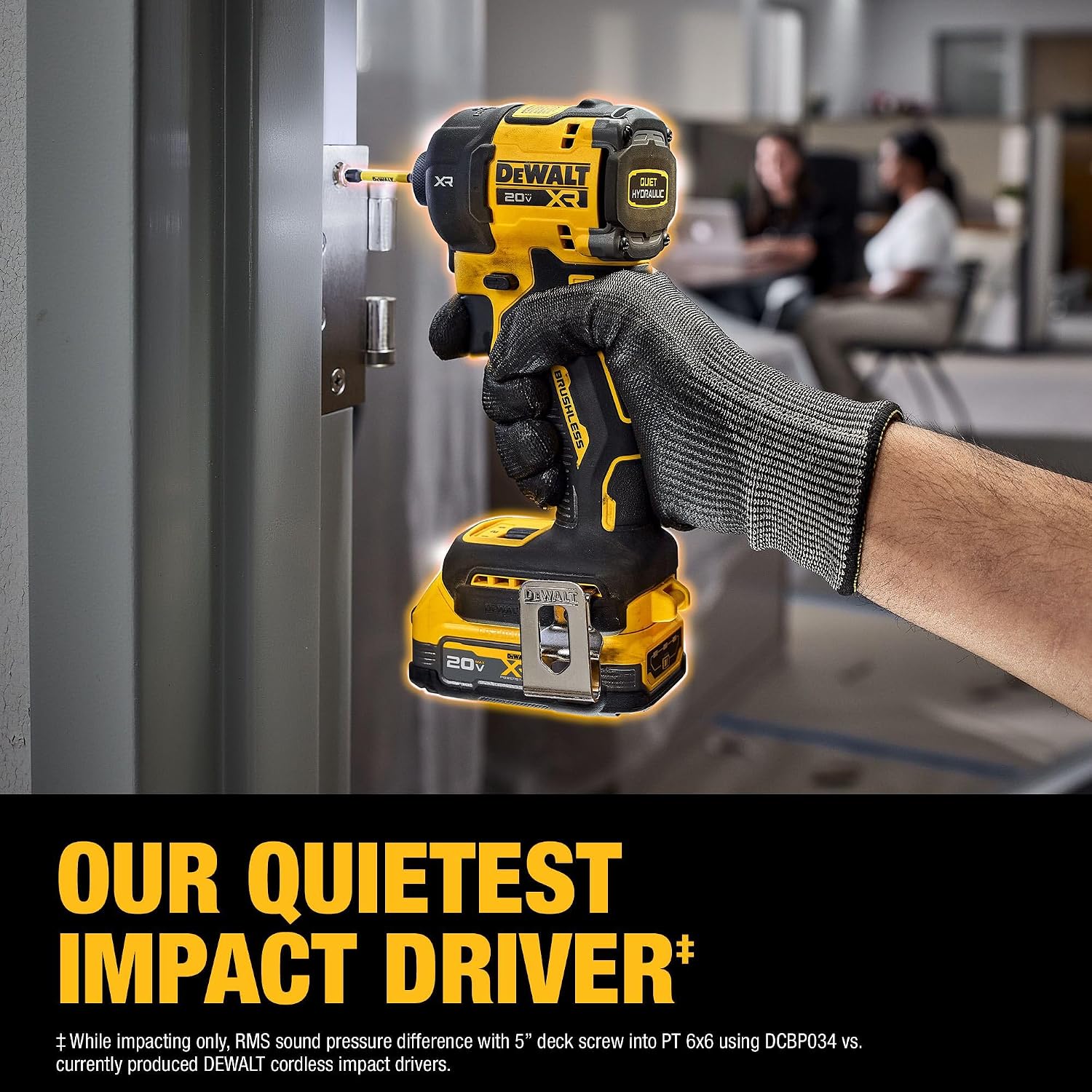 DEWALT 20V MAX XR 1/4 Inch Quiet Hydraulic Cordless Impact Driver Kit with POWERSTACK Battery and Charger (DCF870E1)