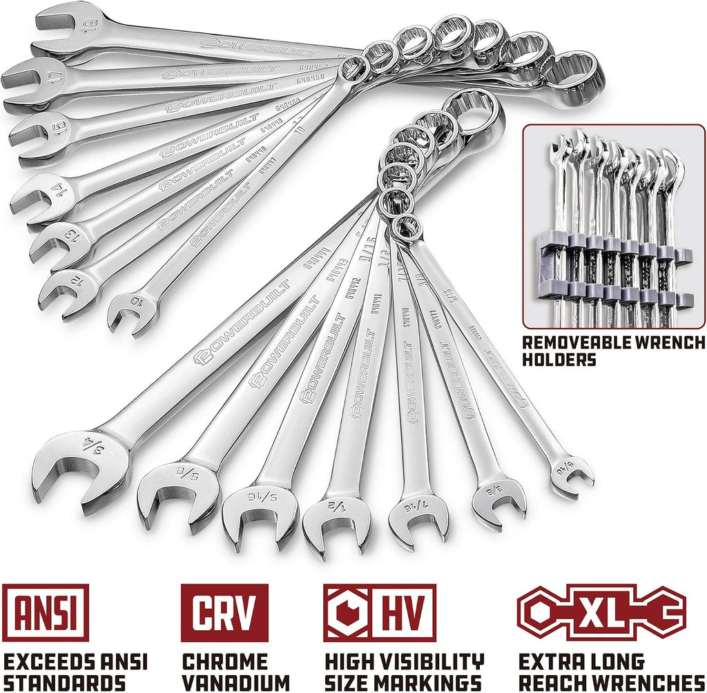 Powerbuilt 200 Piece 1/4-inch, 3/8-inch, and 1/2-inch Drive Mechanics Tool Set - with SAE and Metric Socket Set, Powerbuilt XT 90 Tooth Seal-Head Ratchets, including Case - 642472