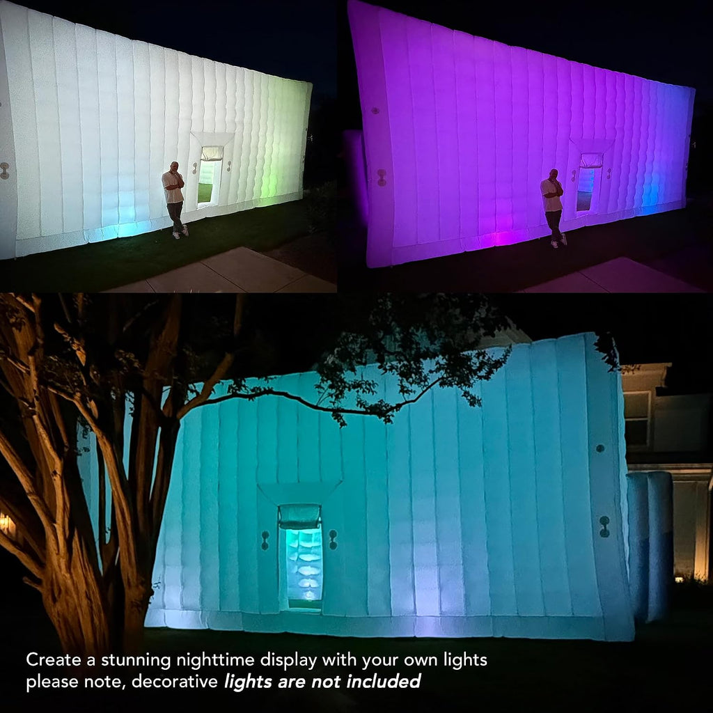 Giant 30x20x13' Inflatable Nightclub with Blower, Inflatable Outdoor Party Tent for Parties, Corporate Events, Festivals, and Special Gatherings - White