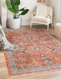 Unique Loom Lola Collection Area Rug - Vivacious (10' x 12' 4' Rectangle, Brick Red/Blue)