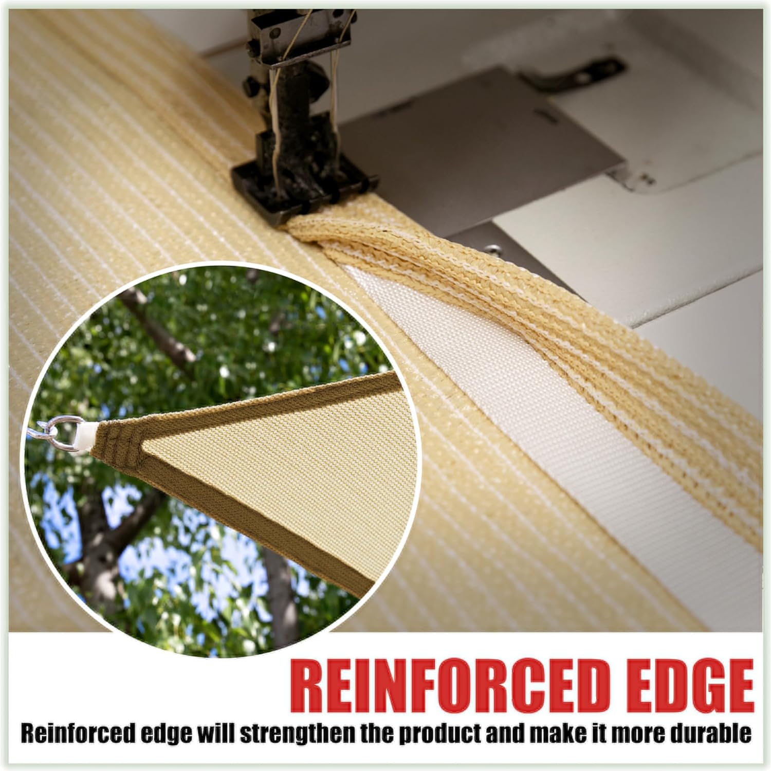 Colourtree TAPR1616 Custom Size 12' x 24' Beige Sun Shade Sail Canopy UV Block UPF50 Rectangle - Commercial Standard Heavy Duty - 190 GSM - 3 Years Warranty