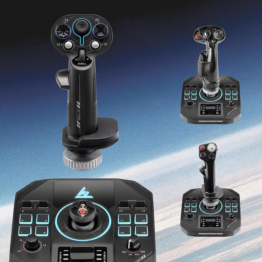 Thrustmaster Sol-R5 Flight Base - Hall Effect Technology, 23 Assignable Actions, Detachable Grip System for Flight Simulation - Compatible with PC
