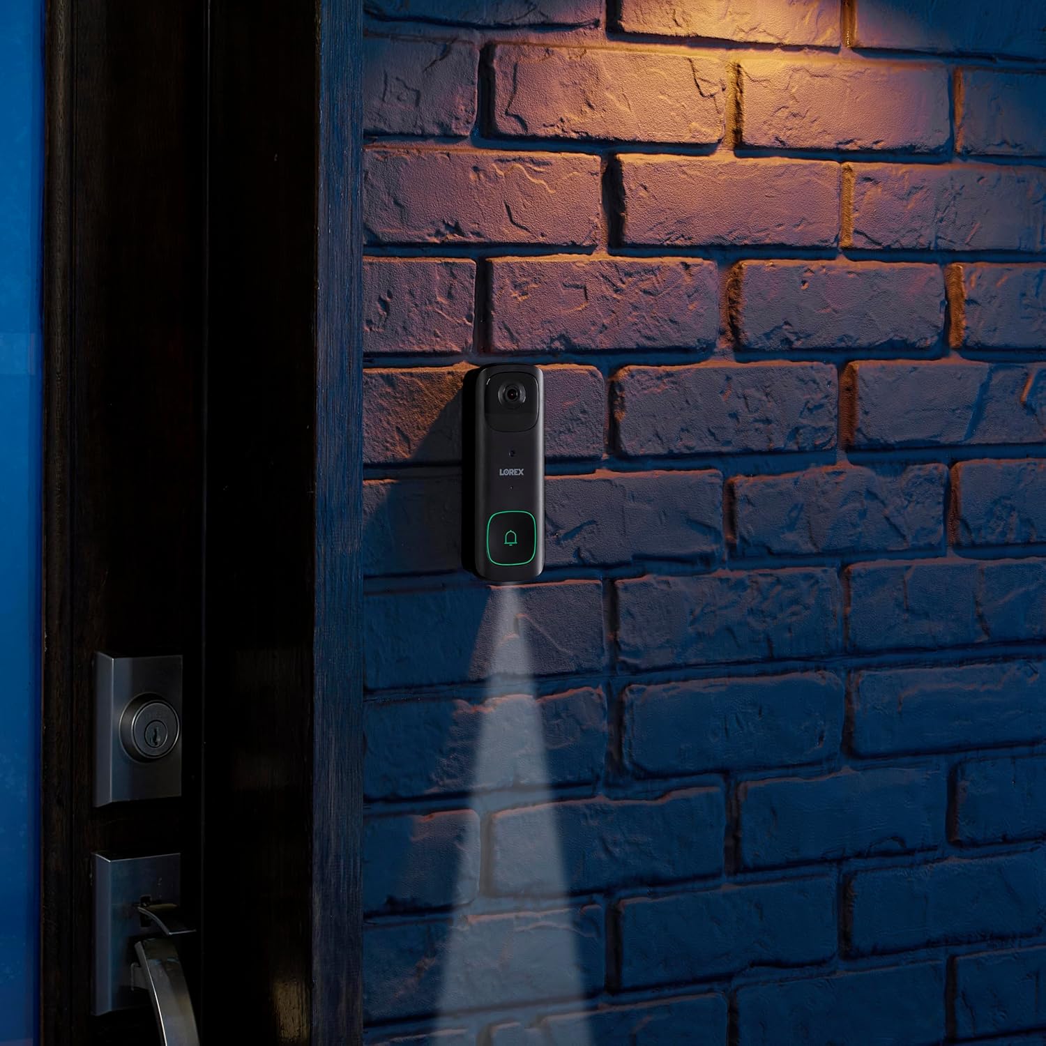 Lorex 2K Wireless WiFi Smart Video Doorbell Camera | No Subscription Fee | 32GB MicroSD Card Included | Smart Security Lighting | Night Vision | Battery-Powered | Motion Detection | Black