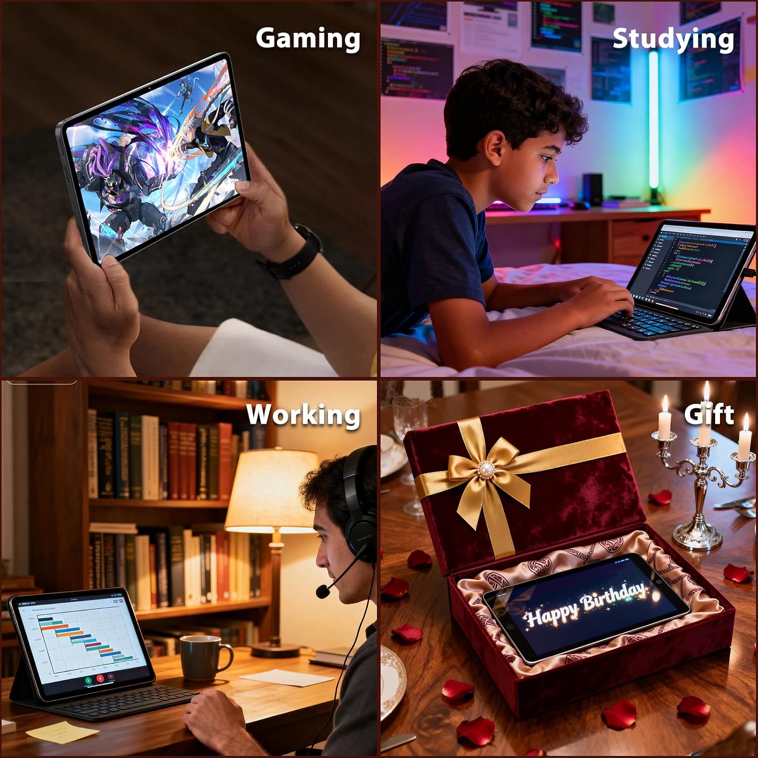 Android 15 Tablet 12 inch, AI Tablet with 2000 × 1200 Display, Octa-Core Up to 2.0GHZ, Tablets Computer with 20GB RAM & 128GB RAM 1TB Expand, 8000 mAh & 20 PD Charger, WiFi 6, BT5.0, Support GPS