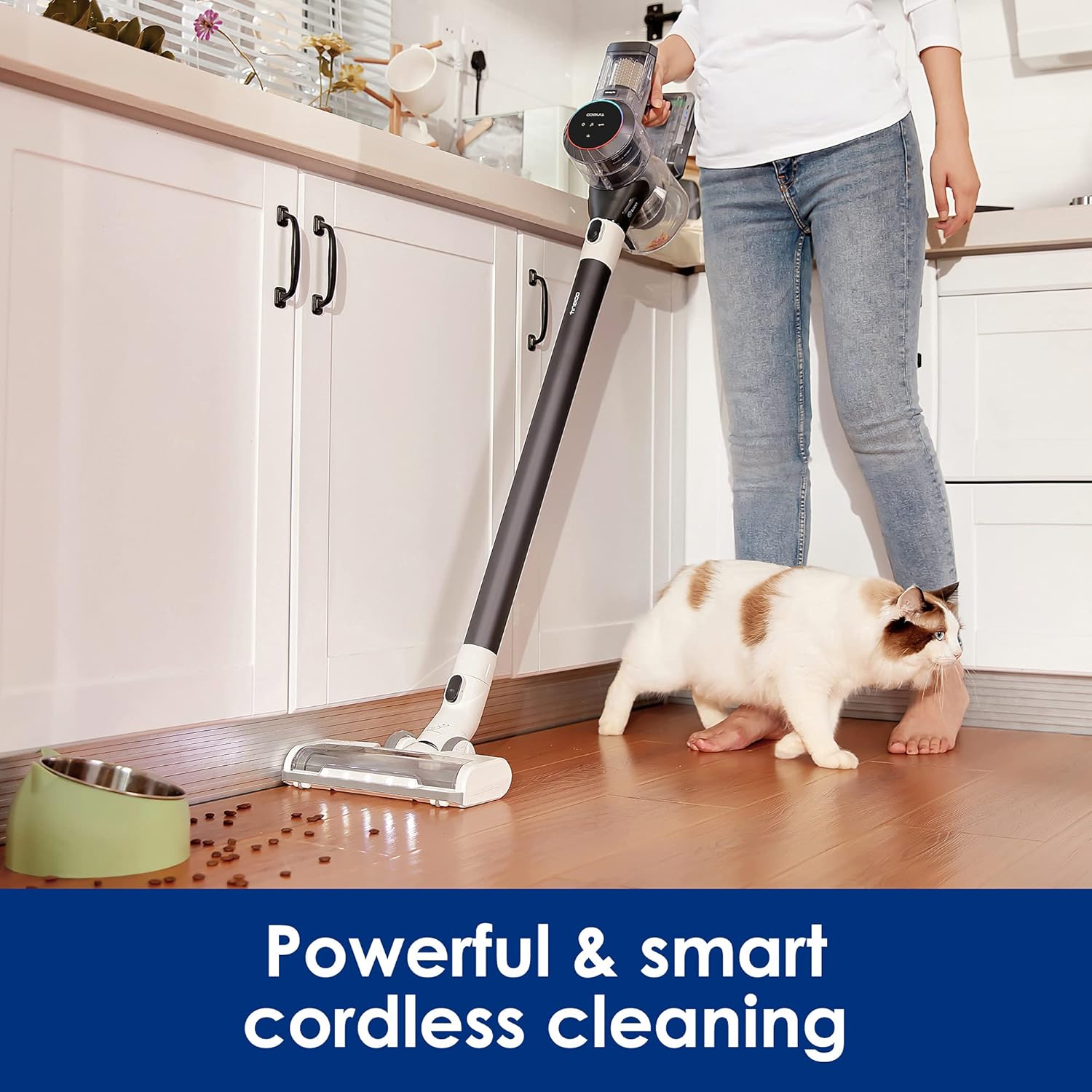 Tineco Pure ONE S11 Smart Cordless Stick Vacuum Cleaner, Strong Suction Handheld Vacuum for Hard Floors, Cars & Pet Hair, Lightweight Deep Cleaning