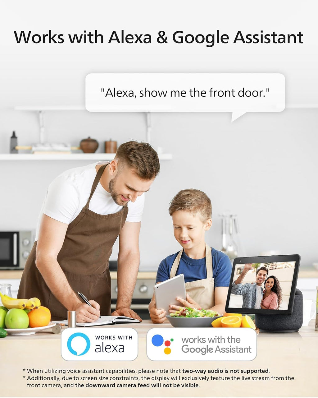 Philips Security Video Doorbell Camera (Chime Included), No Monthly Fee, Dual Cameras 2K QHD with Motion Detection, 2-Way Audio, Supports Alexa & Google Assistant, Battery/Wired Powered